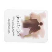 Magnet Flexible Rose Simple Élégant Script Moderne Aquarelle Photo (Horizontal)