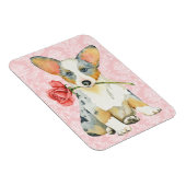 Magnet Flexible Rose Valentin Cardigan Welsh Corgi (Côté Droit)