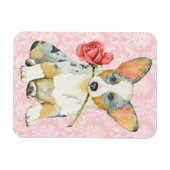Magnet Flexible Rose Valentin Cardigan Welsh Corgi (Horizontal)