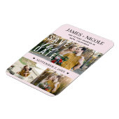 Magnet Flexible Rose vif moderne Enregistrer la date Mariage 3 pho (Côté Gauche)