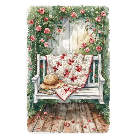 Magnet Flexible Rose vintage couture avec charmant couette (Vertical)