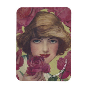 Magnet Flexible Rose vintage fille