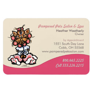 Magnet Flexible Rose Yorkie d'affaires de spa d'animal familier de