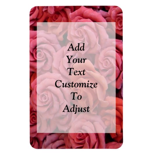 Magnet Flexible Roses à fleurs roses (Vertical)