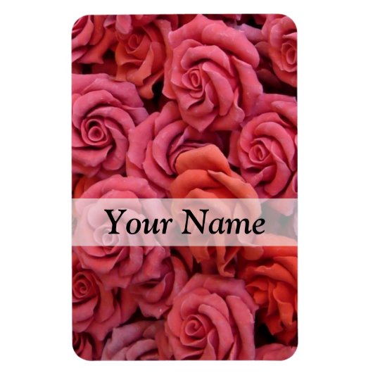 Magnet Flexible Roses à fleurs roses (Vertical)