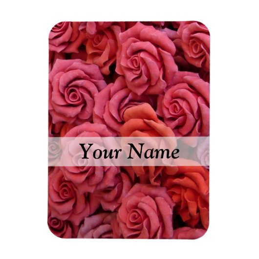 Magnet Flexible Roses à fleurs roses (Vertical)