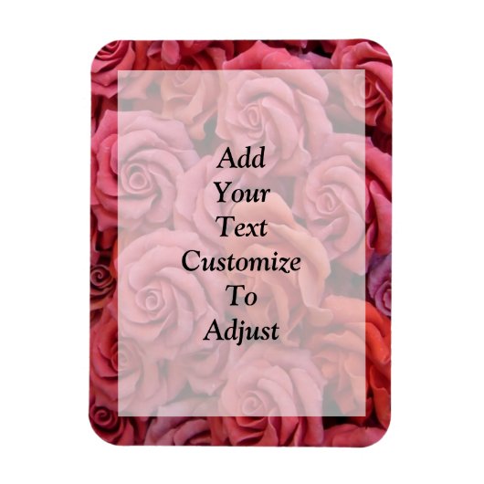 Magnet Flexible Roses à fleurs roses (Vertical)