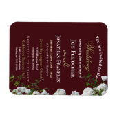 Magnet Flexible Roses blanches Faire-part de mariage Arrière - pla (Horizontal)