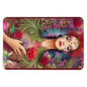 Magnet Flexible Roses de beauté féminine sur la coiffure de plumes (Horizontal)