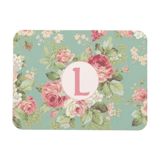 Magnet Flexible Roses de choux roses sur aqua (Horizontal)