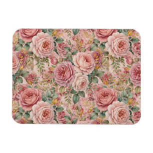 Magnet Flexible Roses Rose Poussiéreux Charmant Artistique Vert Sa