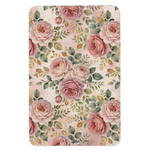 Magnet Flexible Roses Rose Poussiéreux Charmant Artistique Vert Sa