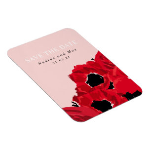 Magnet Flexible Roses rouges Abstraites et pavots