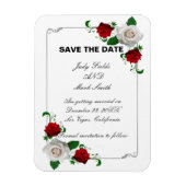 Magnet Flexible Roses rouges et blanches Mariage de Noël Enregistr (Vertical)