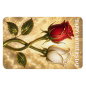 Magnet Flexible Roses rouges et blancs entrelacés. (Horizontal)