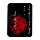 Magnet Flexible Roses rouges et coeurs tourbillonne Mariage Enregi (Vertical)