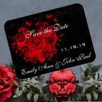 Roses Rouges et Tourbillons de Cœurs Mariage Enreg