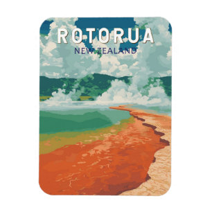 Magnet Flexible Rotorua Nouvelle-Zélande Illustration Voyage Art R