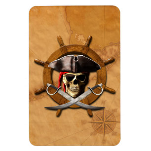 Magnet Flexible Roue jolly roger pirate