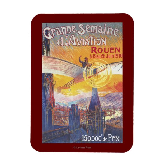 Magnet Flexible Rouen, France - Pilote et Avion (Vertical)