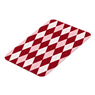 Magnet Flexible Rouge Argyle Rouge Clair Rose Petit Diamant Forme