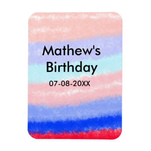 Magnet Flexible Rouge bleu américain garçon anniversaire ajouter n