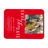 Magnet Flexible Rouge Enregistrer le Mariage photo Date (Horizontal)
