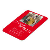 Magnet Flexible Rouge Enregistrer le Mariage photo Date (Côté Gauche)