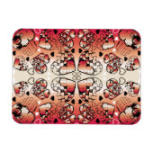 Magnet Flexible Rouge et blanc Whimsical Romantic Hearts motif (Horizontal)