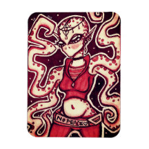 Rouge et noir Aucun aimant Alien de paix