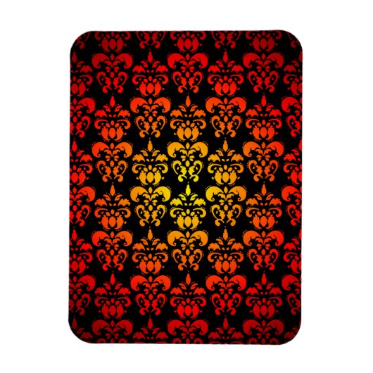 Magnet Flexible Rouge, jaune et noir damassé (Vertical)