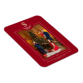 Magnet Flexible Rouge Joyeux Noël Monogramme Famille de photos (Côté Droit)
