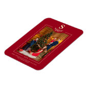 Magnet Flexible Rouge Joyeux Noël Monogramme Famille de photos (Côté Gauche)