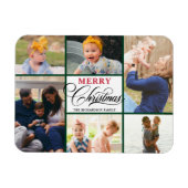 Magnet Flexible Rouge moderne Élégant Script photo Collage minimal (Horizontal)