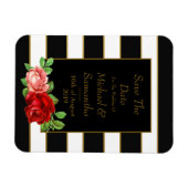 Magnet Flexible Rouge Rose, Noir, Blanc & Or - (Horizontal)