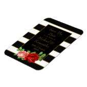 Magnet Flexible Rouge Rose, Noir, Blanc & Or - (Côté Gauche)