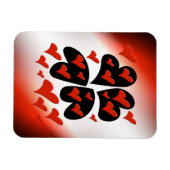 Magnet Flexible Rouge sur les coeurs noirs (Horizontal)