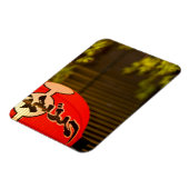 Magnet Flexible Rouges en papier peint et arbre, Kyoto, (Côté Gauche)