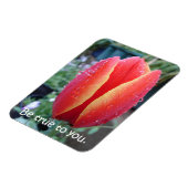 Magnet Flexible Rouges Tulip et Raindrops floral Soyez fidèle à vo (Côté Gauche)