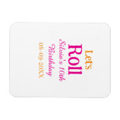 Magnet Flexible Roulons heureux 10e anniversaire ajouter nom retro (Horizontal)