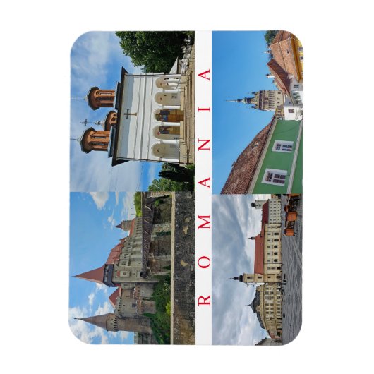 Magnet Flexible Roumanie point de repère frigo aimant (Vertical)