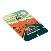 Magnet Flexible Route 66 Conception contrastée avec voiture classi (Côté Droit)