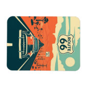 Magnet Flexible Route 66 Conception contrastée avec voiture classi (Horizontal)