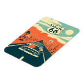 Magnet Flexible Route 66 Conception contrastée avec voiture classi (Côté Gauche)
