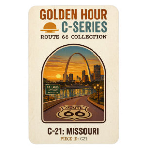 Magnet Flexible Route 66 de l'heure dorée Série C Missouri