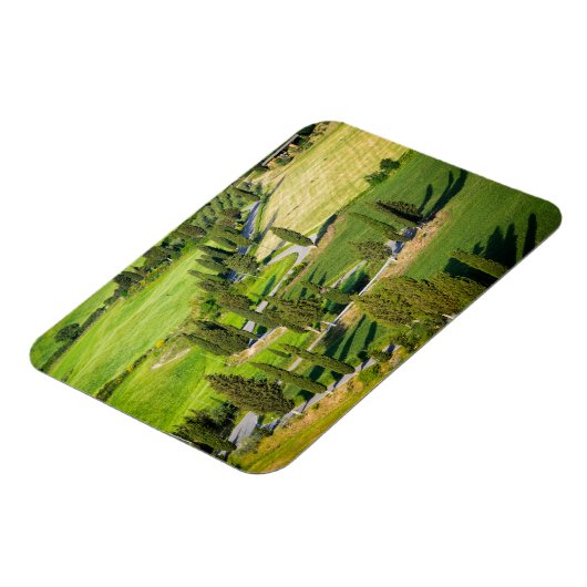 Magnet Flexible Route bordée de Cypress en Toscane rectangle magné (Côté Gauche)