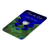 Magnet Flexible Royal Blue Peacock Enregistrer la date (Côté Gauche)