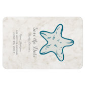 Magnet Flexible Royal Blue Rustic Starfish Enregistrer la date (Horizontal)