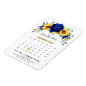 Magnet Flexible Royal Blue Rustic Tournesol moderne Enregistrer la (Côté Gauche)