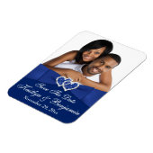Magnet Flexible Royal Blue White Hearts Enregistrer la date Photo (Côté Gauche)